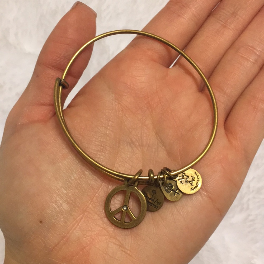 Alex and Ani Peace Sign Bangle